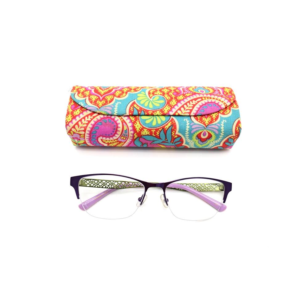 Vera Bradley Fern (PYP) 53-16-135mm Eyeglasses FRAMES ONLY - GOOD CONDITION